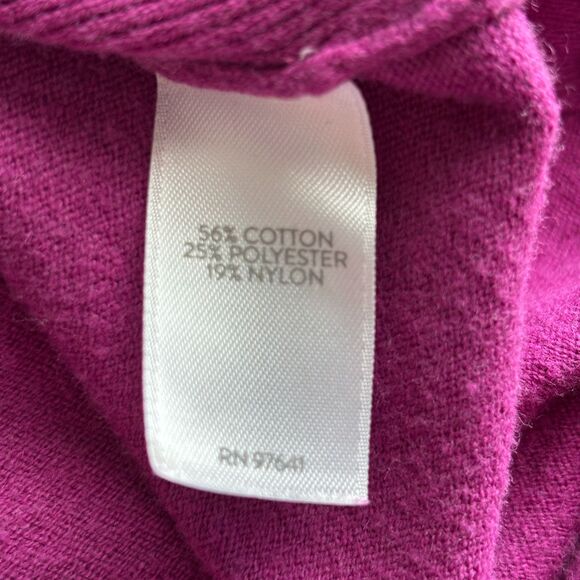 J Jill Women Tunic Sweater Soft Cozy Split Hem Long Sleeve Purple Large I114 - Picture 8 of 9